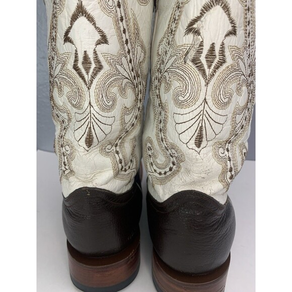 Ferrini Western Square-Toe Boots Men\'s 12D White/Brown Embroidered Rodeo Cowboy main image 13